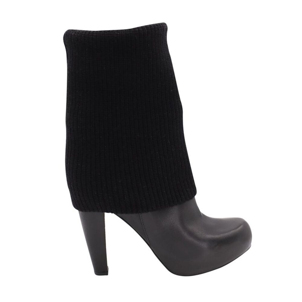 Loeffler Randall Wendy Sock Boots in Black Leather